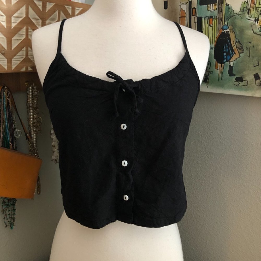 John Craft Longline Camisole Women's One Size Black Button Up Bodice